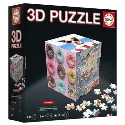 3D Puzzel - EDUCA - Kubus Esthetiek - 216 Stukken - 6 Puzzels van 36 Stukken - Uitdaging 8 Jaar + (20125)
