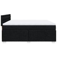 Boxspring met matras stof zwart 200x200 cm - thumbnail