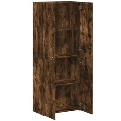 Archiefkast 60x32x153 cm bewerkt hout gerookt eikenkleurig