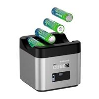 Hähnel - ProCube 2 - DSLR Duo Charger - voor Nikon - EU/UK/USA stekker - Oplader voor EN-EL14, EN-EL15 en EN-EL25 batterijen - Ingebouwde USB-laadpoorten & AA slots - thumbnail