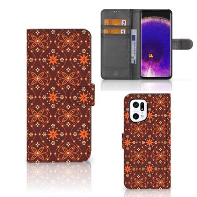 OPPO Find X5 Pro | Telefoon Hoesje | Batik Brown OPPO Find X5 Pro | Telefoon Hoesje | Batik Brown