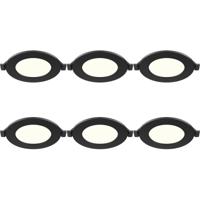 LED Downlight Inbouwspot Dimbaar 6 Stuks - Brinton Thin - 4W 280lm 120° Bundelhoek - Natuurlijk Wit 4000K - IP40 - Rond - Zwart - Ø85mm Buitenmaat - Ø70mm Zaagmaat - thumbnail