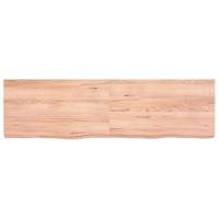 VidaXL Wastafelblad 140x40x(2-6) cm behandeld massief hout lichtbruin - thumbnail