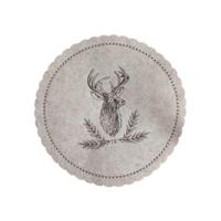 Placemat rendier vilt beige Ø35cm - thumbnail