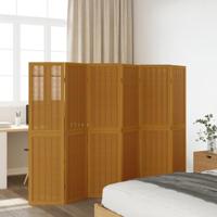 Kamerscherm met 6 panelen massief paulowniahout bruin - thumbnail