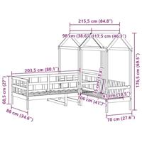 Kinderbedset met huisje massief grenenhout wit 80x200 cm - thumbnail