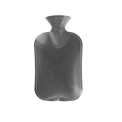 Kruik warmwater zak antraciet enkele ribbel
