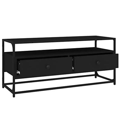 Tv-meubel 100x35x45 cm bewerkt hout zwart