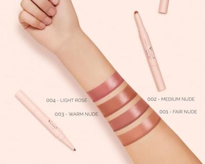 Pupa Milano - Pupa Vamp! Creamy Duo Lip Pencil 10 g 002 Medium Nude Lip Liner 1 g Dames - thumbnail
