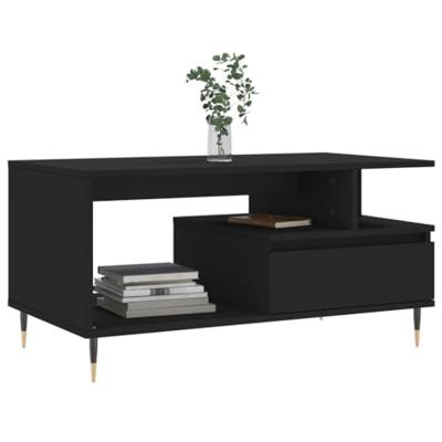 Salontafel 90x49x45 cm bewerkt hout zwart