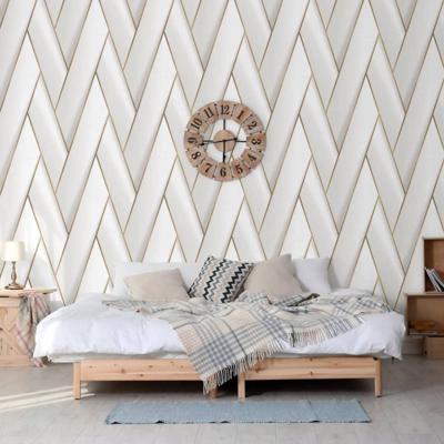 DUTCH WALLCOVERINGS behang geometric wit en goudkleurig