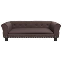 Hondenmand 95x55x30 cm kunstleer bruin - thumbnail