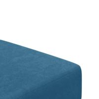 Slaapbank 2-zits met voetenbank fluweel blauw - thumbnail