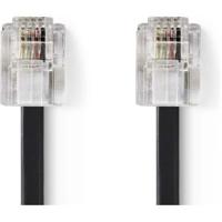 Telefoonkabel | RJ11 male - RJ11 male | 10,0 m | Zwart - thumbnail