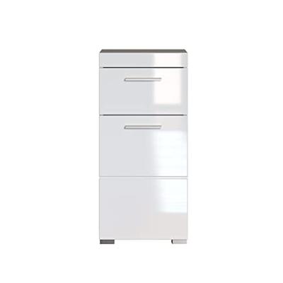 AMANDA badkameronderkast - 1 deur + 1 lade - L37 x D31 x H79 cm - Wit - TRENDTEAM