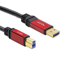 Delock USB-kabel USB 3.2 Gen1 (USB 3.0 / USB 3.1 Gen1) USB-A stekker, USB-B stekker 1.00 m Rood, Zwart Vergulde steekcontacten, UL gecertificeerd 82756 - thumbnail
