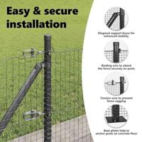 VidaXL Afrasteringspaal grijs 25 x 0,5 m (25 x 25 mm gaas) staal - thumbnail