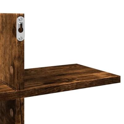 Wandschap 124,5x18x60,5 cm bewerkt hout gerookt eikenkleurig