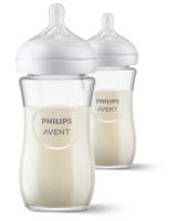 Set van 2 glazen flesjes 240 ml Philips AVENT Natural Response doorzichtig - thumbnail