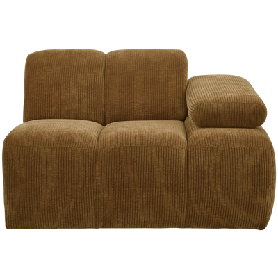 Woood Mojo 1-zits bank arm rechts ribstof Honinggeel