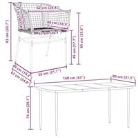7-delige Tuinset poly rattan glas bruin - thumbnail