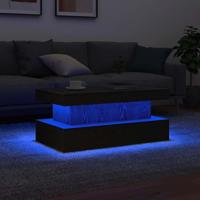 Salontafel met LED-verlichting 90x50x40 cm zwart eiken - thumbnail
