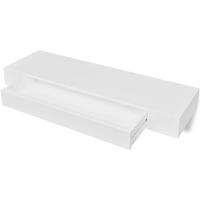 VidaXL Wandschap met lade zwevend mdf wit - thumbnail
