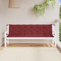 VidaXL Tuinbankkussens 2 st 200x50x7 cm stof gemêleerd wijnrood - thumbnail