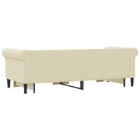 Slaapbank met onderschuifbed 90x200 cm kunstleer crèmekleurig - thumbnail