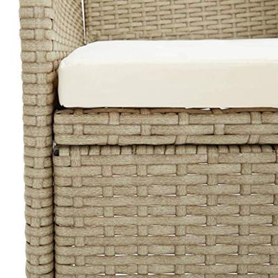 Tuinstoelen 2 st poly rattan beige - thumbnail