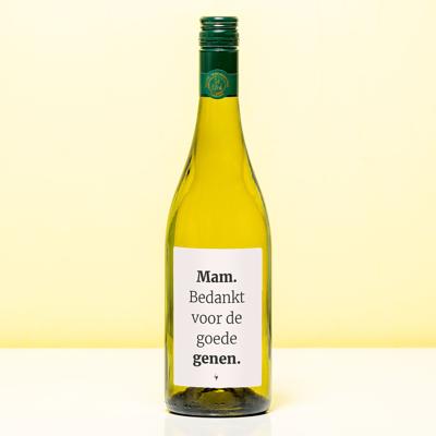 Wijnfles Bedankt voor de goede genen - Wit (Sauvignon Blanc)