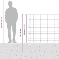 VidaXL Hek met paal zilver 1,2 x 25 m staal - thumbnail