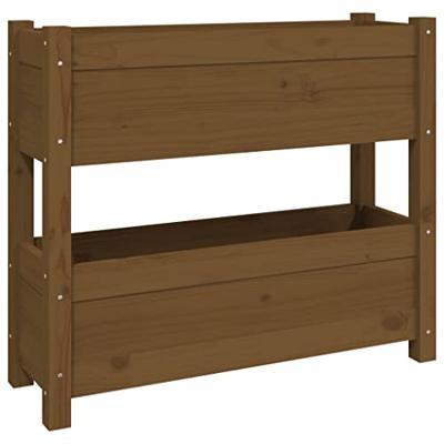 VidaXL Plantenbak 77x25x66 cm massief grenenhout honingbruin VidaXL Plantenbak 77x25x66 cm massief grenenhout honingbruin
