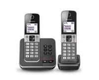 Draadloze telefoon Panasonic KX-TGD322 Wit Zwart Zwart/Gris - thumbnail