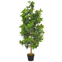 VidaXL Kunstplant met pot laurierboom 120 cm groen - thumbnail