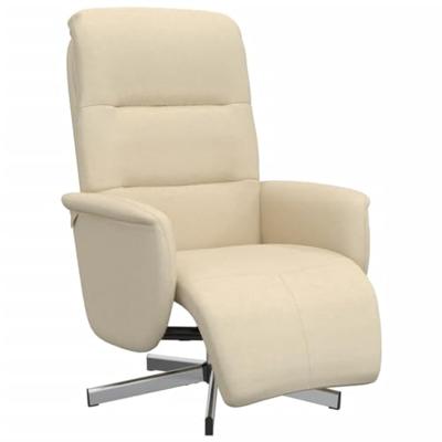 Fauteuil verstelbaar met voetensteun stof crmekleurig