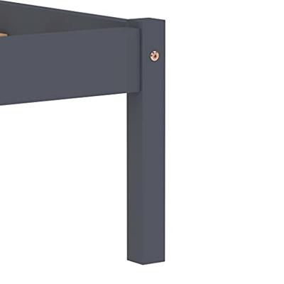 Bedframe massief grenenhout grijs 140x200 cm