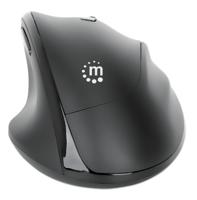 Manhattan 190237 Ergonomische muis Draadloos Optisch Zwart 3 Toetsen 800 dpi, 1200 dpi, 1600 dpi Ergonomisch, Geïntegreerd scrollwiel - thumbnail