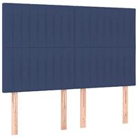Boxspring met matras stof blauw 140x190 cm - thumbnail