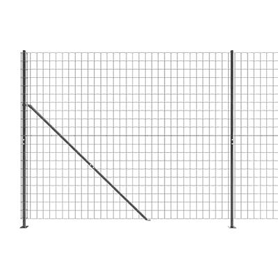 VidaXL Draadgaashek met flens 2,2x10 m antracietkleurig VidaXL Draadgaashek met flens 2,2x10 m antracietkleurig