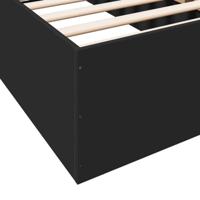 Bedframe bewerkt hout zwart 75x190 cm - thumbnail