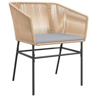 Tuinstoelen 2 st met kussens poly rattan bruin - thumbnail