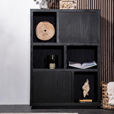 Eleonora Opbergkast 'Helsinki' Eiken, kleur Zwart, 170 x 120cm Eleonora Opbergkast 'Helsinki' Eiken, kleur Zwart, 170 x 120cm