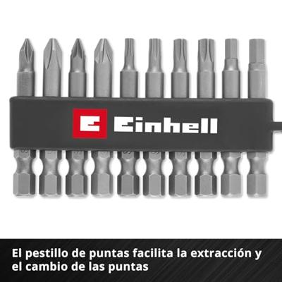 Einhell Karabiner Bit Set 10tlg 118623 Bitset 1/4 (6.3 mm), PH, PZ, Torx, Zeskant