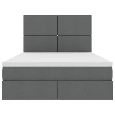 Opslag bed met matras Donkergrijs 140 x 190 cm Nep Leer