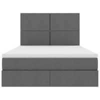 Opslag bed met matras Donkergrijs 140 x 190 cm Nep Leer - thumbnail