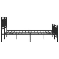 Bedframe met hoofd- en voeteneinde metaal zwart 193x203 cm - thumbnail