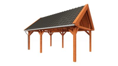 Trendhout Zadeldak XL overkapping 650x440 cm Lariks/Douglas blank- Zadeldak- Hout- Trendhout