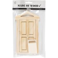 Creativ Company Mini deur en brievenbus van hout. - thumbnail