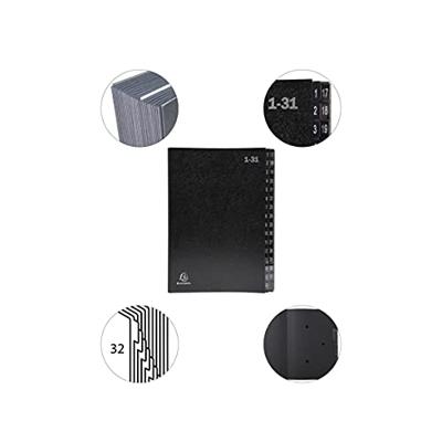 Exacompta sorteermap Ordonator 32 vakken met tabs 1-31, zwart Exacompta sorteermap Ordonator 32 vakken met tabs 1-31, zwart